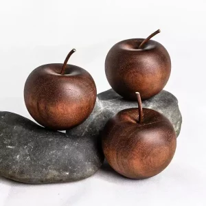 Diffuseur en bois d’ébène en forme de pomme  décoration naturelle pour intérieur  aromathérapie  design minimaliste rustique  salon  bureau  chambre