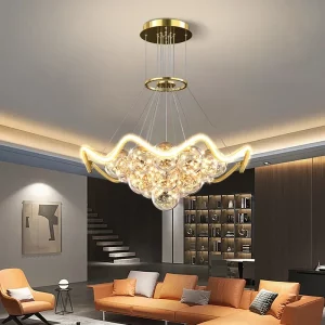 Pendaison luminaire suspendu design nordique moderne éclairage intérieur élégant chandelier en verre et métal doré idéal pour salon chambre ou restaurant Pendaison luminaire suspendu design nordique moderne éclairage intérieur élégant chandelier en verre et métal doré idéal pour salon chambre ou restaurant