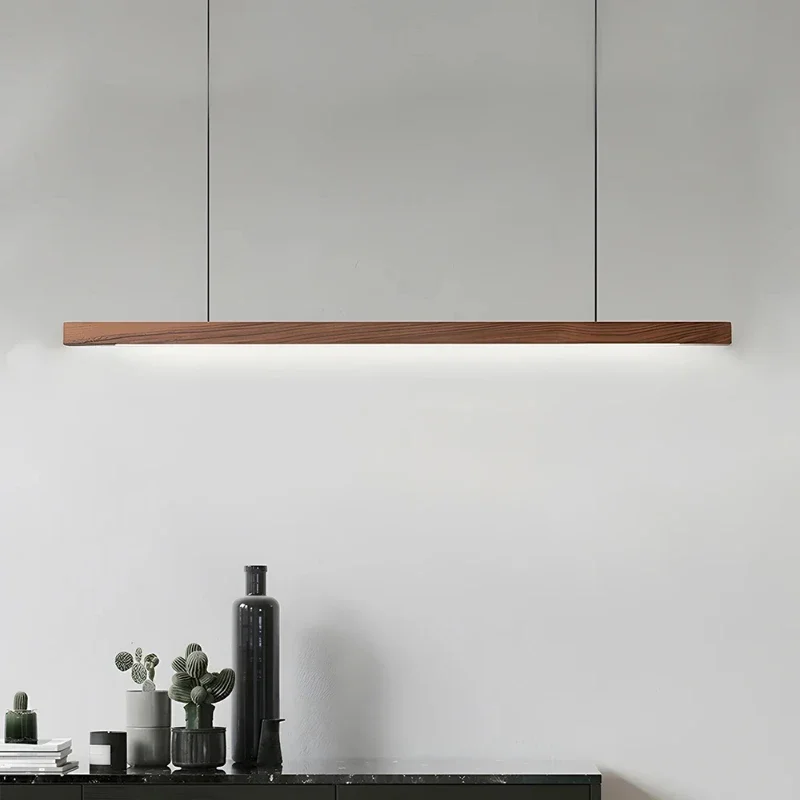 Suspension bois LED design nordique moderne  luminaire éclairage chaleureux pour salon  salle à manger  cuisine ou bureau  style scandinave élégant