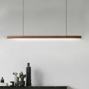 Plafonnier LED bois naturel design nordique moderne suspension épurée éclairage intérieur salon cuisine bureau chaleureux économique élégant