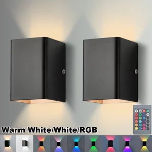 Applique murale LED aluminium moderne design minimaliste RGB télécommande salon chambre éclairage intérieur décoratif économique élégant