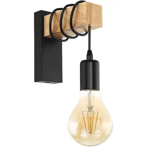 Lampe murale bois naturel design industriel vintage rétro Édition Edison éclairage chaleureux salon chambre bureau Lampe murale bois naturel design industriel vintage rétro Édition Edison éclairage chaleureux salon chambre bureau