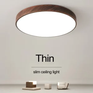 Plafonnier LED bois naturel design scandinave nordique moderne chambre salon éclairage chaleureux économique élégant