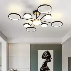 Plafonnier LED design moderne minimaliste métal doré noir lumière chaleureuse salle à manger chambre salon éclairage décoratif élégant Plafonnier LED design moderne minimaliste métal doré noir lumière chaleureuse salle à manger chambre salon éclairage décoratif élégant