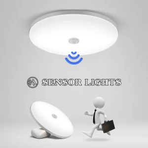 Plafonnier LED moderne design minimaliste avec capteur de mouvement PIR luminaire de plafond idéal pour entrée couloir ou salle de bain éclairage intelligent et économique Plafonnier LED moderne design minimaliste avec capteur de mouvement PIR luminaire de plafond idéal pour entrée couloir ou salle de bain éclairage intelligent et économique