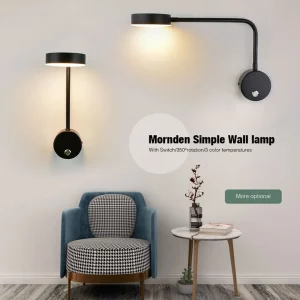 Lampadaire mural LED métal design moderne minimaliste salon chambre lumière chaude économique élégance naturelle