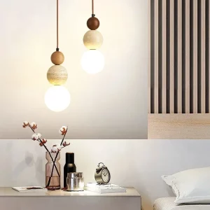 Suspension bois lumière nordique design scandinave moderne chambres salons éclairage chaleureux économique élégant