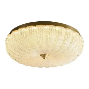 Plafonnier LED verre texturé métal doré design vintage luxe salon salle à manger chambre éclairage chaleureux économies d’énergie Plafonnier LED verre texturé métal doré design vintage luxe salon salle à manger chambre éclairage chaleureux économies d’énergie