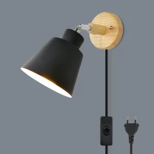 Applique murale nordique bois naturel design scandinave moderne lumière chaleureuse salon chambre éclairage économique élégant
