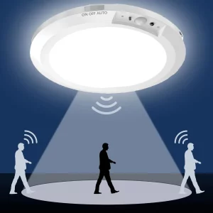 Plafonnier LED encastré USB rechargeable capteur de mouvement 3 couleurs télécommande minuterie sans fil design moderne minimaliste éclairage économique et pratique