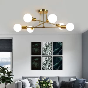 Plafonnier LED en fer design moderne minimaliste éclairage créatif salon salle à manger économie d’énergie élégance industrielle
