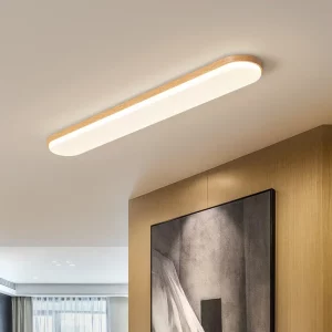 Plafonnier LED en bois naturel design scandinave moderne pour salon chambre éclairage chaleureux économique et élégant