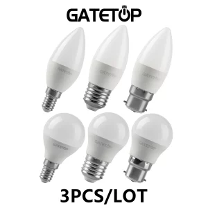 Ampoule LED bougie mini C37 G45 E14 E27 B22 sans scintillement 3W-7W éclairage d’étude bureau lumière douce économique Gatetop Ampoule LED bougie mini C37 G45 E14 E27 B22 sans scintillement 3W-7W éclairage d’étude bureau lumière douce économique Gatetop