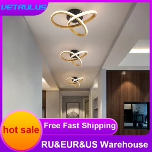 Plafonnier moderne design nordique entrelacs LED éclairage chaleureux séjour couloir hôtel décoration élégante économie d’énergie