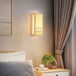 Lampe murale LED en bois naturel design moderne japonais style scandinave éclairage chaleureux salon chambre économie d’énergie élégance Lampe murale LED en bois naturel design moderne japonais style scandinave éclairage chaleureux salon chambre économie d’énergie élégance