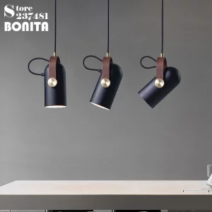 Suspension en Bois Design Moderne Industriel Éclairage Chaleureux Salon Étude Restaurant