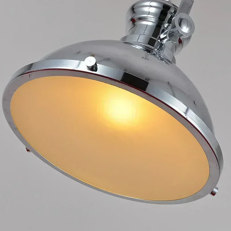 Suspension luminaire métal chrome doré noir design industriel moderne éclairage salle à manger cuisine loft