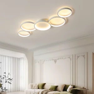 Plafonnier LED design scandinave nordique moderne  éclairage chaleureux  lumière douce  salon chambre moderne  luminaire élégant  économie d’énergie