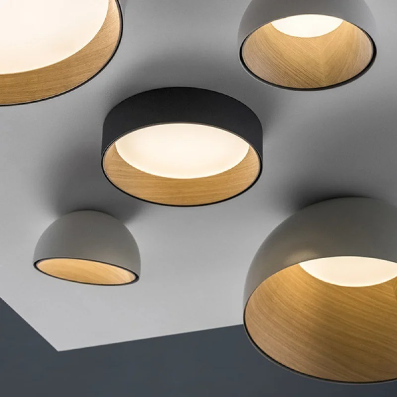 Plafonnier LED bois naturel design scandinave nordique moderne chambre salon éclairage chaleureux économique élégant