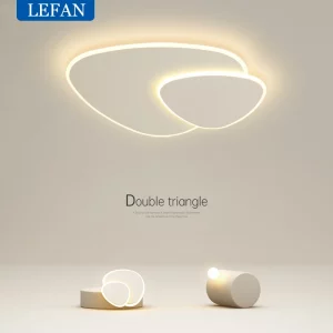 Plafonnier LED moderne design minimaliste triangles acrylique lumière douce intérieur salon chambre salle à manger éclairage économique élégant