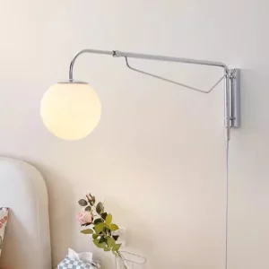 Lampe murale LED chrome design moderne minimaliste avec bras articulé pour chambre salon éclairage adaptable élégant Lampe murale LED chrome design moderne minimaliste avec bras articulé pour chambre salon éclairage adaptable élégant