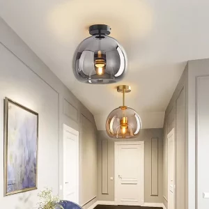 Plafonnier LED en verre design nordique moderne minimaliste luminaire décoratif intérieur salon salle à manger couloir élégance lumière douce économique