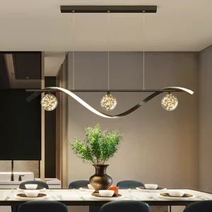 Plafonnier LED design nordique minimaliste  luminaire suspendu moderne en verre et métal  éclairage chaleureux pour salon  salle à manger ou cuisine