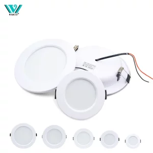 Plafonnier LED encastré corps métal blanc design moderne minimaliste éclairage intérieur cuisine salon chambre bureau économique