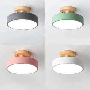 Plafonnier bois métal design nordique moderne LED lumière chaleureuse éclairage salon chambre bureau cuisine économique élégant