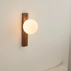 Applique murale bois verre LED design minimaliste nordique éclairage chaleureux chambre salon couloir