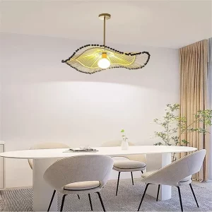 Suspension en rotin tissé à la main design organique salle à manger chambre restaurant éclairage chaleureux modernité nordique scandinave Suspension en rotin tissé à la main design organique salle à manger chambre restaurant éclairage chaleureux modernité nordique scandinave