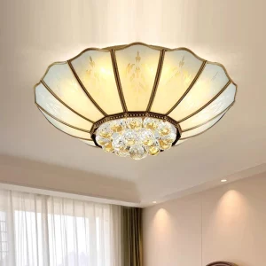 Plafonnier cuivre cristal goutte lumière chambre salon éclairage moderne design élégant风格 économique certification CCC