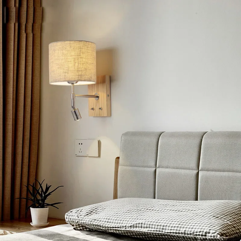 Applique murale LED bois naturel design nordique moderne chambre salon éclairage chaleureux économique élégant