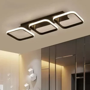 Plafonnier LED moderne design minimaliste aluminium acrylique salle à manger salon éclairage uniforme économie d’énergie certification UL CCC FCC élégance contemporaine