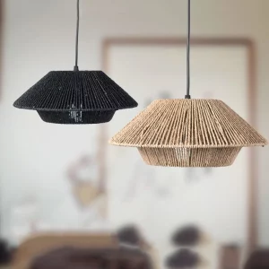 Suspension en corde de jute design moderne et rustique pour intérieur éclairage chaleureux salon salle à manger suspendu lumière naturelle Suspension en corde de jute design moderne et rustique pour intérieur éclairage chaleureux salon salle à manger suspendu lumière naturelle