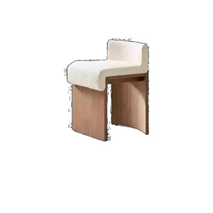 Tabouret de salle à manger en bois massif design moderne minimaliste chaise de loisirs créatif en peau d’agneau salle à manger salon bureau Tabouret de salle à manger en bois massif design moderne minimaliste chaise de loisirs créatif en peau d’agneau salle à manger salon bureau