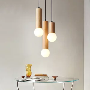 Suspension en bois naturel design scandinave nordique moderne éclairage chaleureux économique élégant pour salon chambre cuisine bureau Suspension en bois naturel design scandinave nordique moderne éclairage chaleureux économique élégant pour salon chambre cuisine bureau