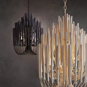 Plafonnier bois naturel design nordique contemporain éclairage chaleureux salon chambre salle à manger moderne élégant