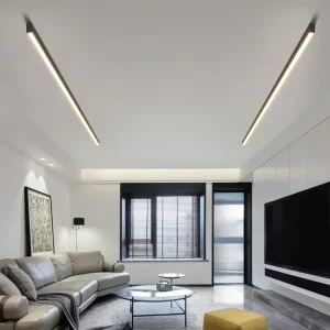 Plafonnier LED design moderne minimaliste en métal aluminium lumière uniforme intérieur salon bureau chambre éclairage contemporain élégant économique