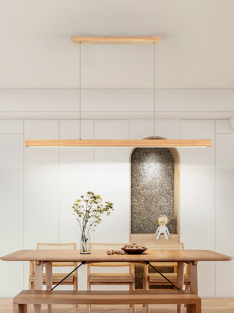 Suspension bois LED design scandinave moderne table cuisine salle à manger éclairage chaleureux économique style nordique luminaire bois naturel