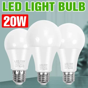 Ampoule LED E27/E26 20W globe blanc lumière chaude économie d’énergie certification CE Ro HS salon chambre éclairage doux moderne Ampoule LED E27/E26 20W globe blanc lumière chaude économie d’énergie certification CE Ro HS salon chambre éclairage doux moderne