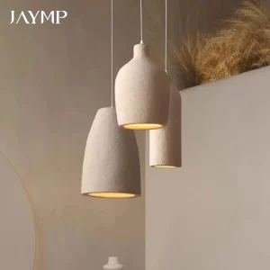 Suspension luminaire moderne en céramique design minimaliste lumière LED beige salle à manger salon chambre éclairage intérieur artisanal élégant Suspension luminaire moderne en céramique design minimaliste lumière LED beige salle à manger salon chambre éclairage intérieur artisanal élégant