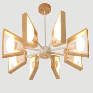 Plafonnier LED bois naturel design scandinave nordique moderne chambre salon éclairage chaleureux économique élégant