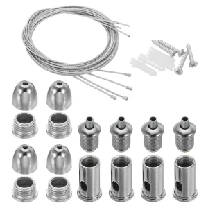 Accessoire de suspension métallique ajustable pour luminaire câbles en acier inoxydable 304 1.5mm 1m 20 pièces installation luminaire sans outil Accessoire de suspension métallique ajustable pour luminaire câbles en acier inoxydable 304 1.5mm 1m 20 pièces installation luminaire sans outil