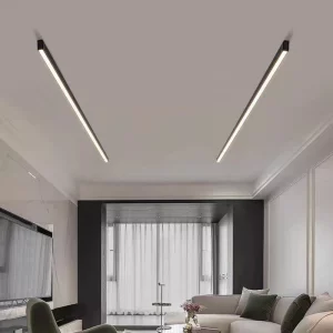 Plafonnier LED minimaliste en métal noir et blanc pour intérieur moderne salon chambre salle à manger éclairage variable design épuré élégance industrielle Plafonnier LED minimaliste en métal noir et blanc pour intérieur moderne salon chambre salle à manger éclairage variable design épuré élégance industrielle