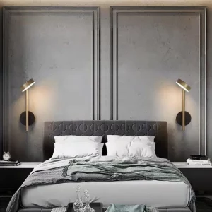 Applique murale LED moderne en métal doré pour chambre à coucher salon foyer éclairage intérieur décoration élégante et design nordique Applique murale LED moderne en métal doré pour chambre à coucher salon foyer éclairage intérieur décoration élégante et design nordique