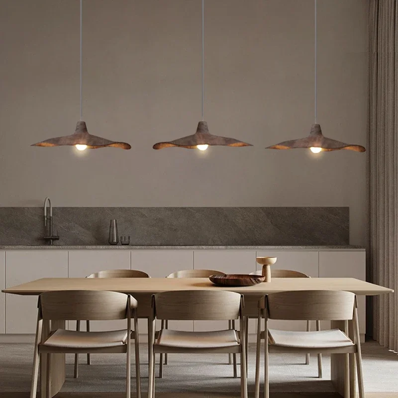 Suspension bois naturel design nordique moderne éclairage chaleureux salon cuisine chambre bureau décor
