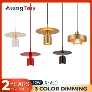 Suspension métal design moderne industriel lumière réglable gradation 3 couleurs salon cuisine bureau décoration élégante économique Suspension métal design moderne industriel lumière réglable gradation 3 couleurs salon cuisine bureau décoration élégante économique