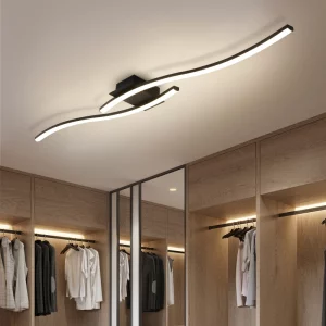 Plafonnier LED métal moderne design minimaliste salle à manger salon chambre éclairage uniforme élégant économie d’énergie