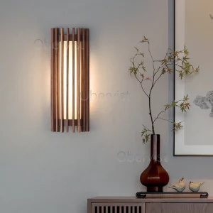 Applique murale moderne en bois massif  design scandinave nordique  éclairage LED chaleureux  luminaire déco intérieure chambre salon cuisine